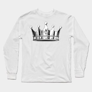 Black and white crown. Monochrome style Long Sleeve T-Shirt